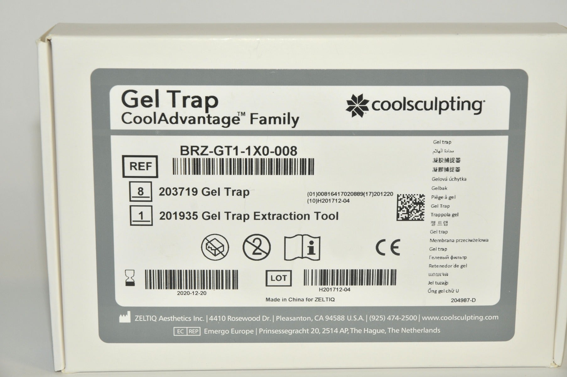 ZELTIQ CoolSculpting CoolAdvantage Gel Trap BRZ-GT1-1X0-008 204987-D x8 Pcs