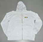 WHITE Hoodie Powered By MRP Full Zip Front w/Pockets Size S Small NEW