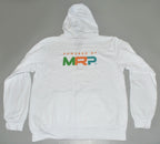 WHITE Hoodie Powered By MRP Full Zip Front w/Pockets Size XL Extra Large NEW