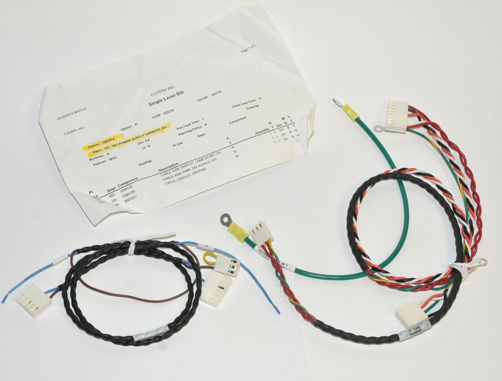 Cutera Kit TEC Power Supply Electrical Harness Cable ASM Lamp Start PARTS NEW