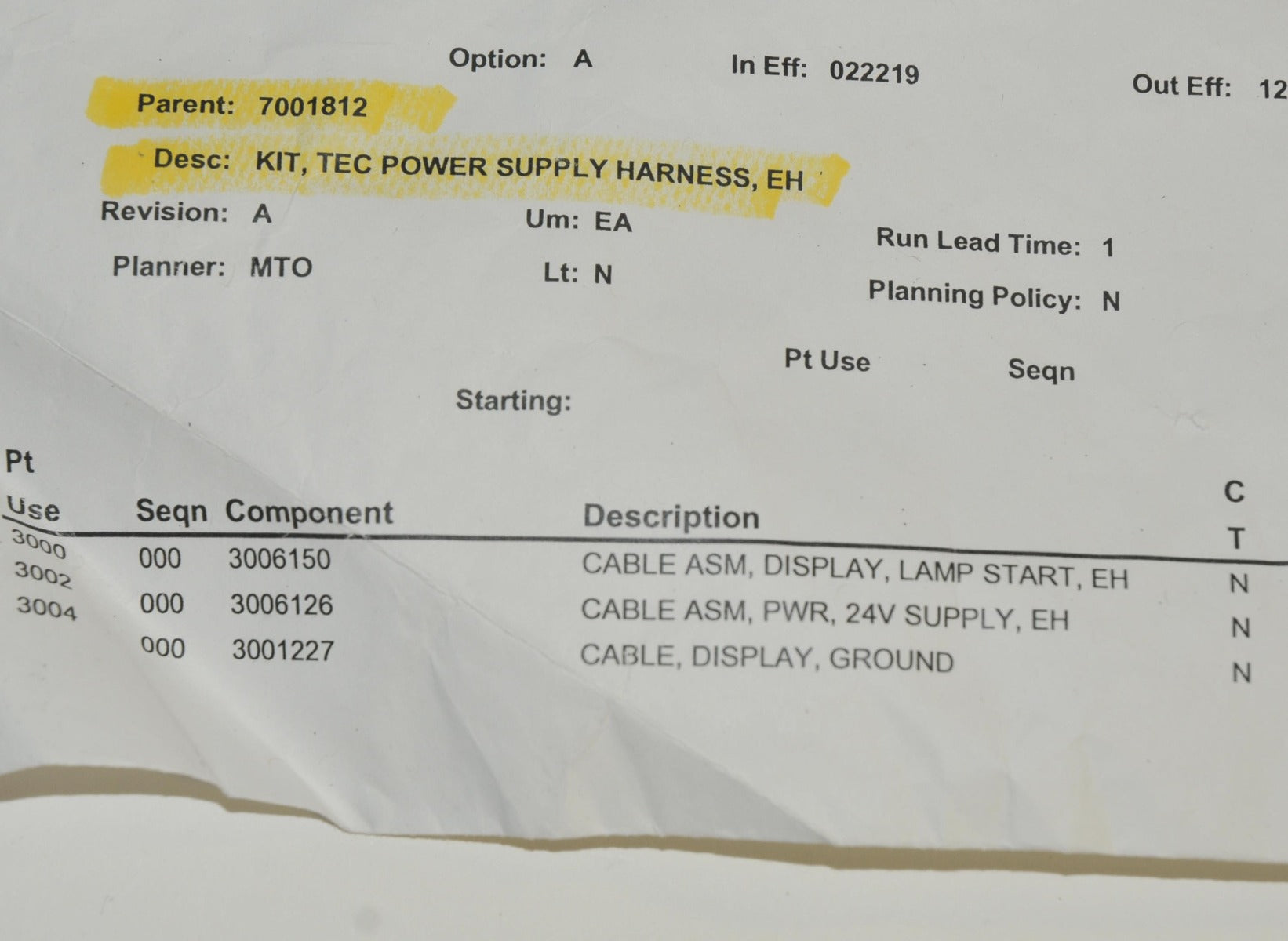 Cutera Kit TEC Power Supply Electrical Harness Cable ASM Lamp Start PARTS NEW