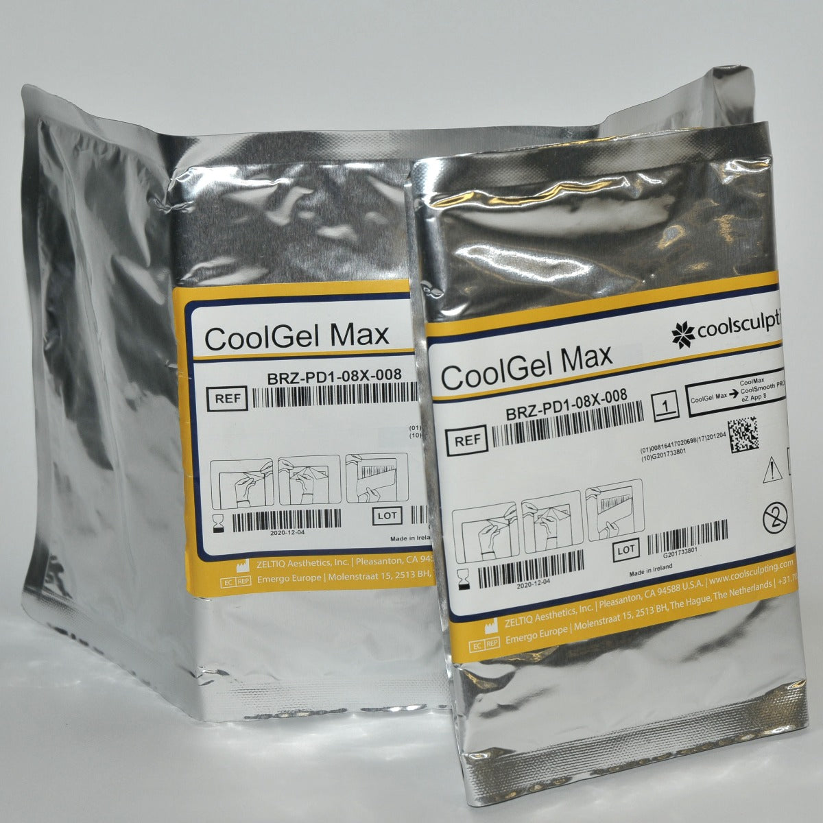 ZELTIQ CoolSculpting CoolGel Max CoolSmooth PRO BRZ-PD1-08X-008 EXP 12/20 x2Pcs