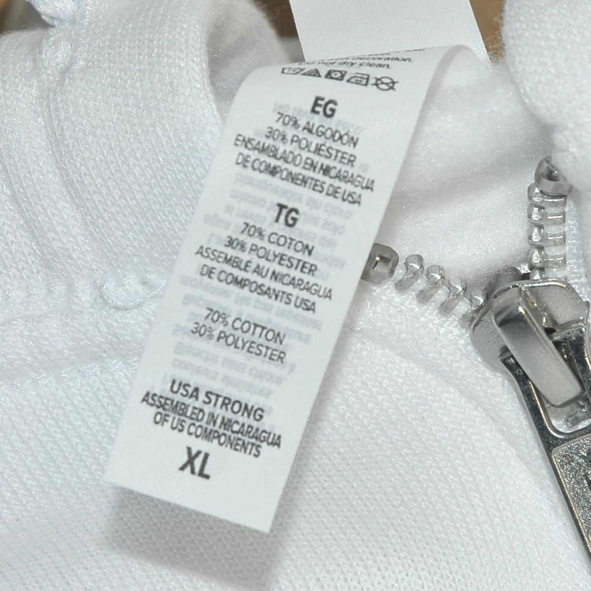 WHITE Hoodie Powered By MRP Full Zip Front w/Pockets Size XL Extra Large NEW