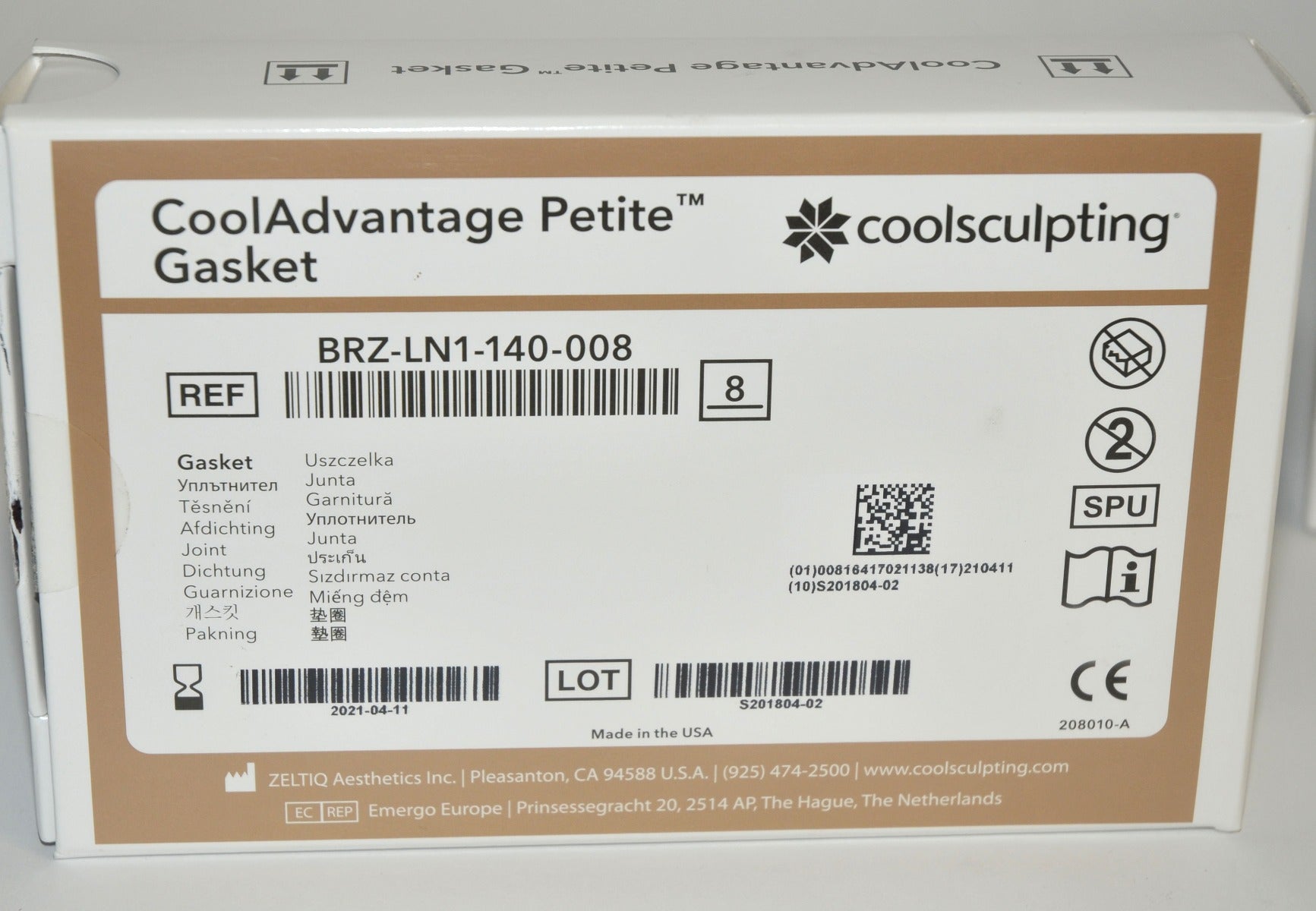 Zeltiq PETITE GASKET CoolSculpting CoolAdvantage BRZ-LN1-140-008 EXP 2021 x18Pcs