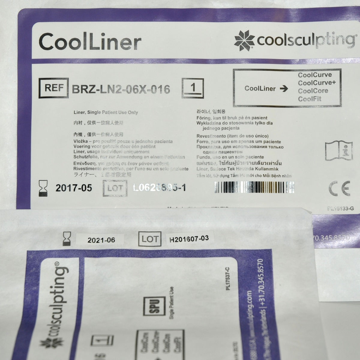 Zeltiq CoolSculpting CoolLiner Purple BRZ-LN2-06X-016 Plus CoolCurve+ Lot 10 Pcs