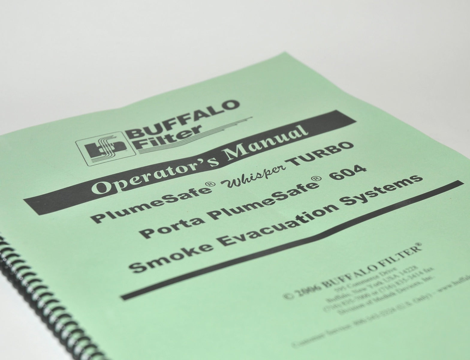 Buffalo Filter Operator Manual Porta PlumeSafe 604 Whisper Smoke Evacuation