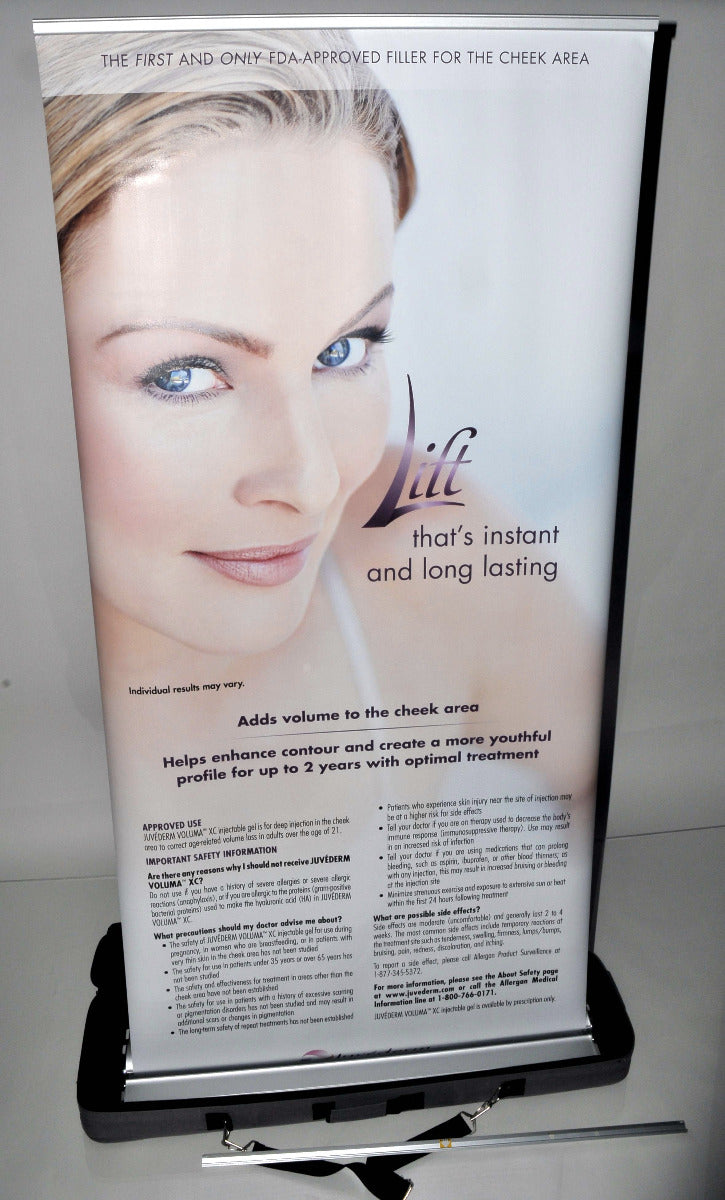 Voluma Lift Banner Stand Silverstep Retractable Banner 36 x 69in Display Volume