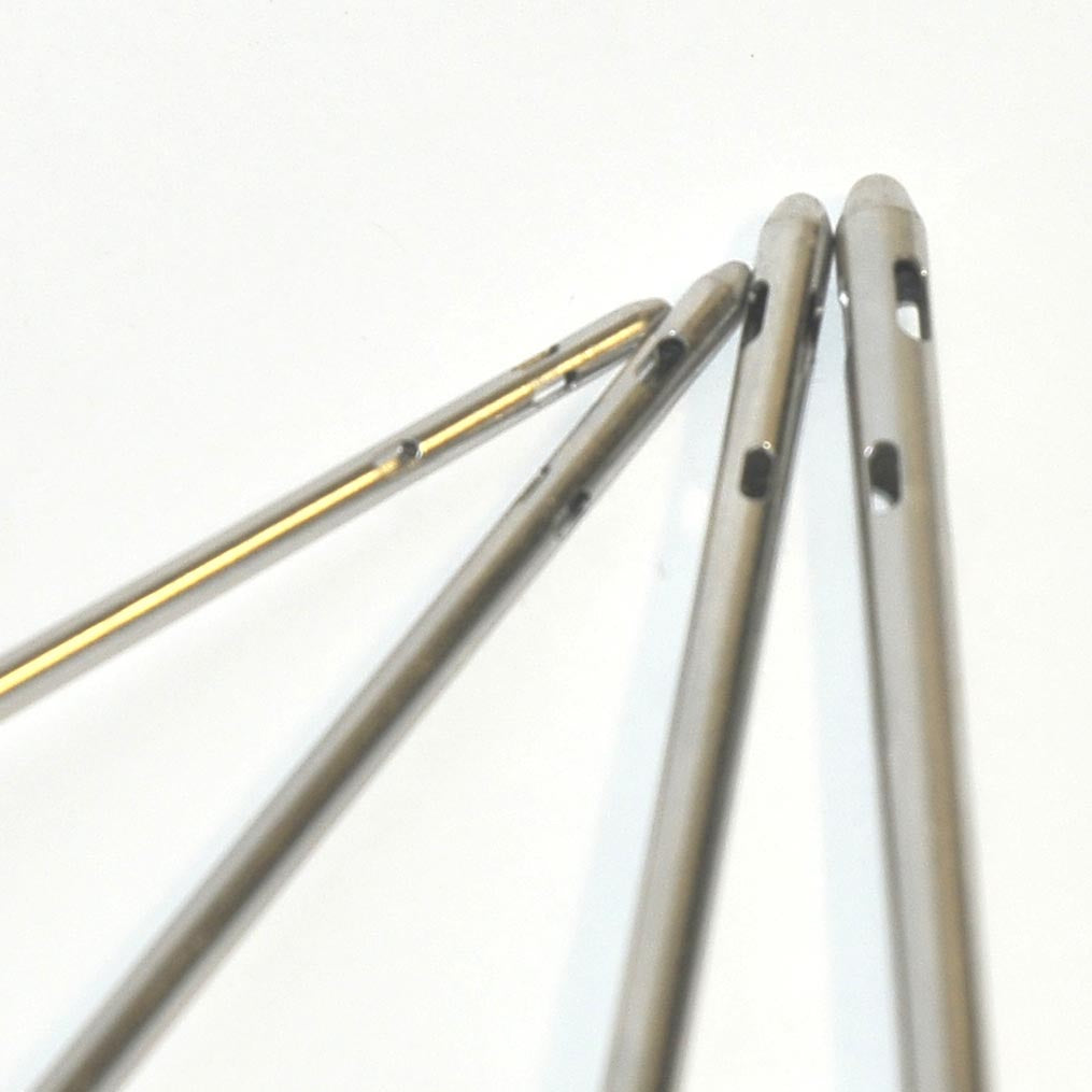 Cannula Handpiece Needle Suction Blunt 6-Port Cannulae 6 Hole w/Handle x4 Pcs