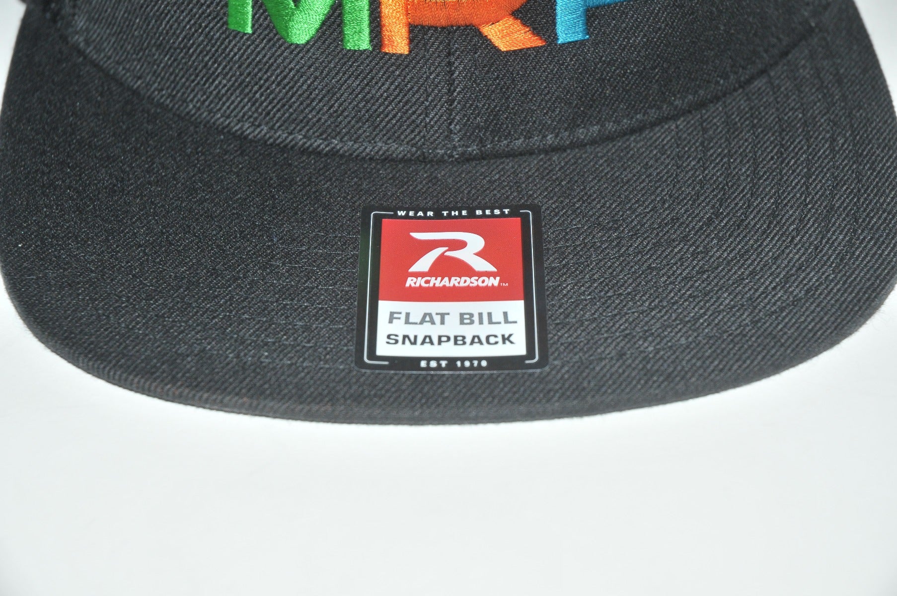 Powered By MRP Black Flat Bill Mesh Snapback HAT Adjustable Back Richardson