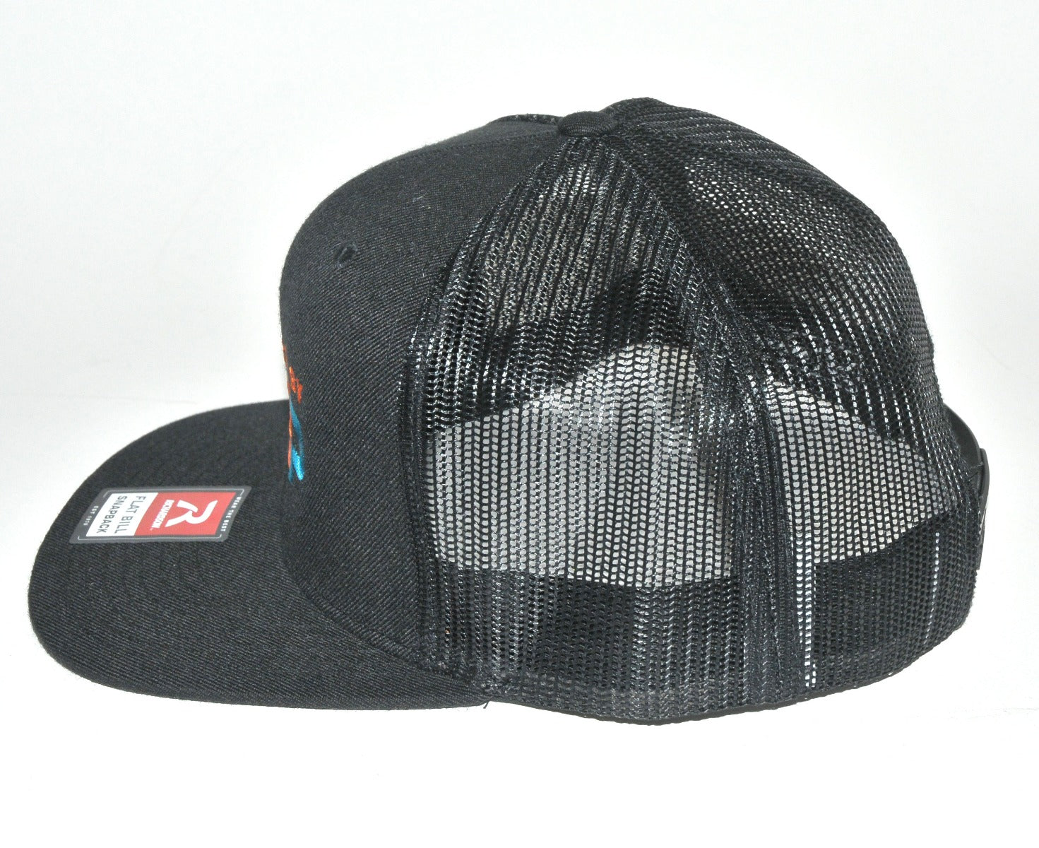 Powered By MRP Black Flat Bill Mesh Snapback HAT Adjustable Back Richardson