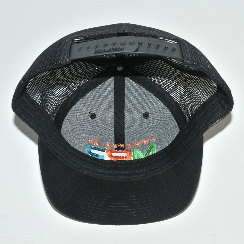 Powered By MRP Black Flat Bill Mesh Snapback HAT Adjustable Back Richardson