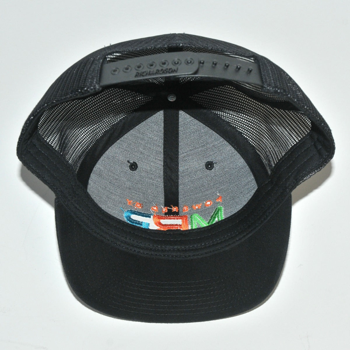 Powered By MRP Black Flat Bill Mesh Snapback HAT Adjustable Back Richardson