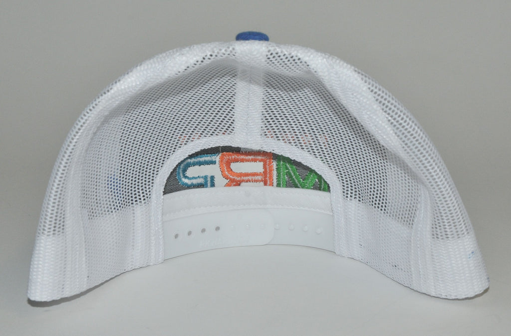 Powered By MRP Blue White Flat Bill Mesh Snapback HAT Adjustable Back Richardson