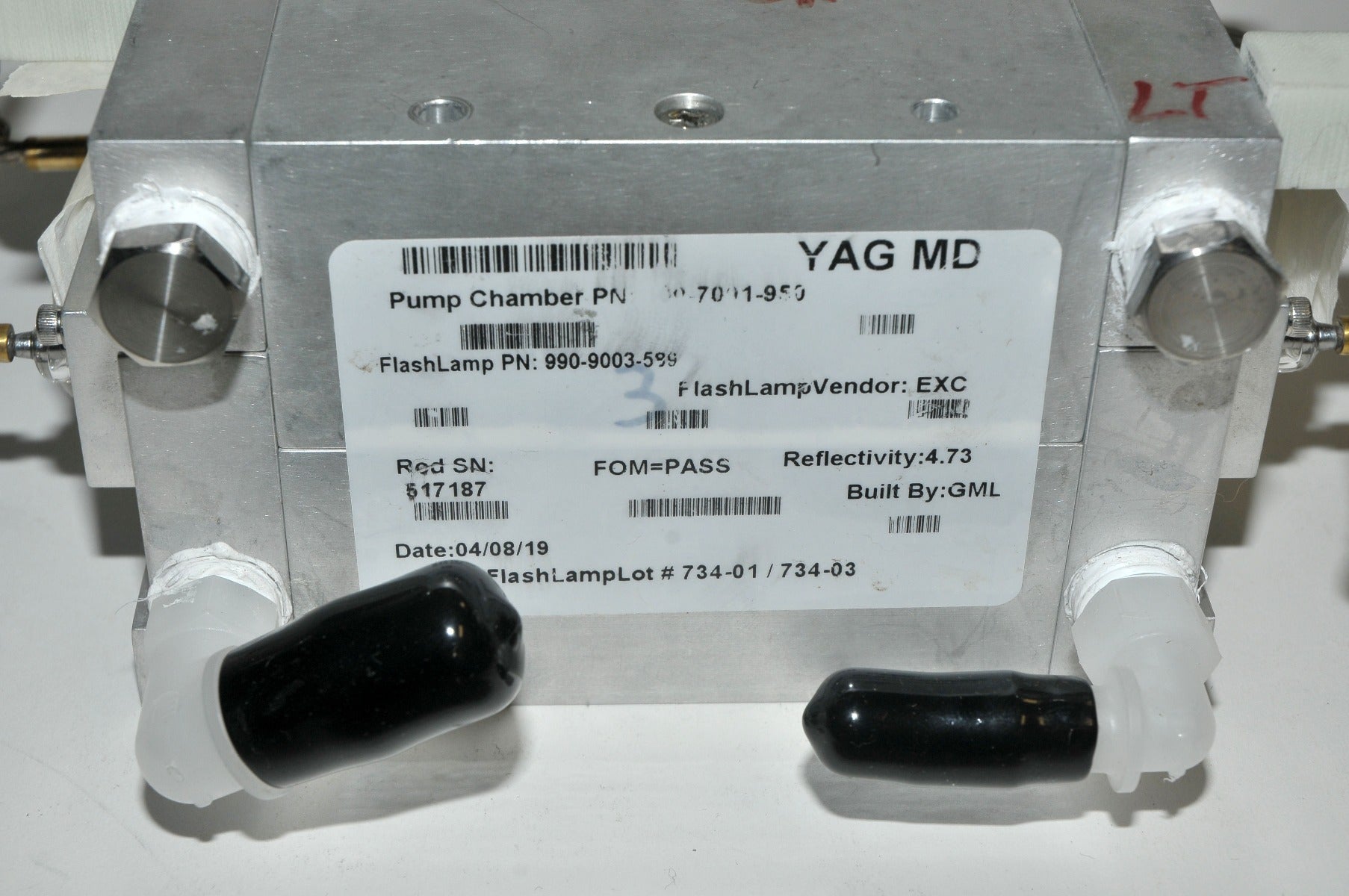 Cynosure Apogee Laser Pump Chamber YAG MD 100-7001-950 FlashLamp Untested