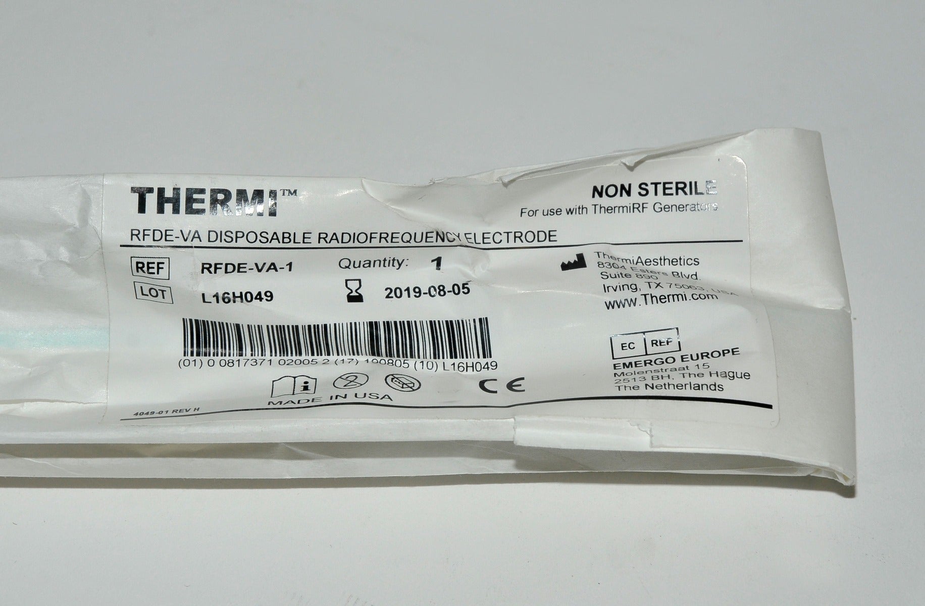 ThermiRF Thermi RFDE-VA-1 Disposable Radio Frequency RF Electrode ThermiVa