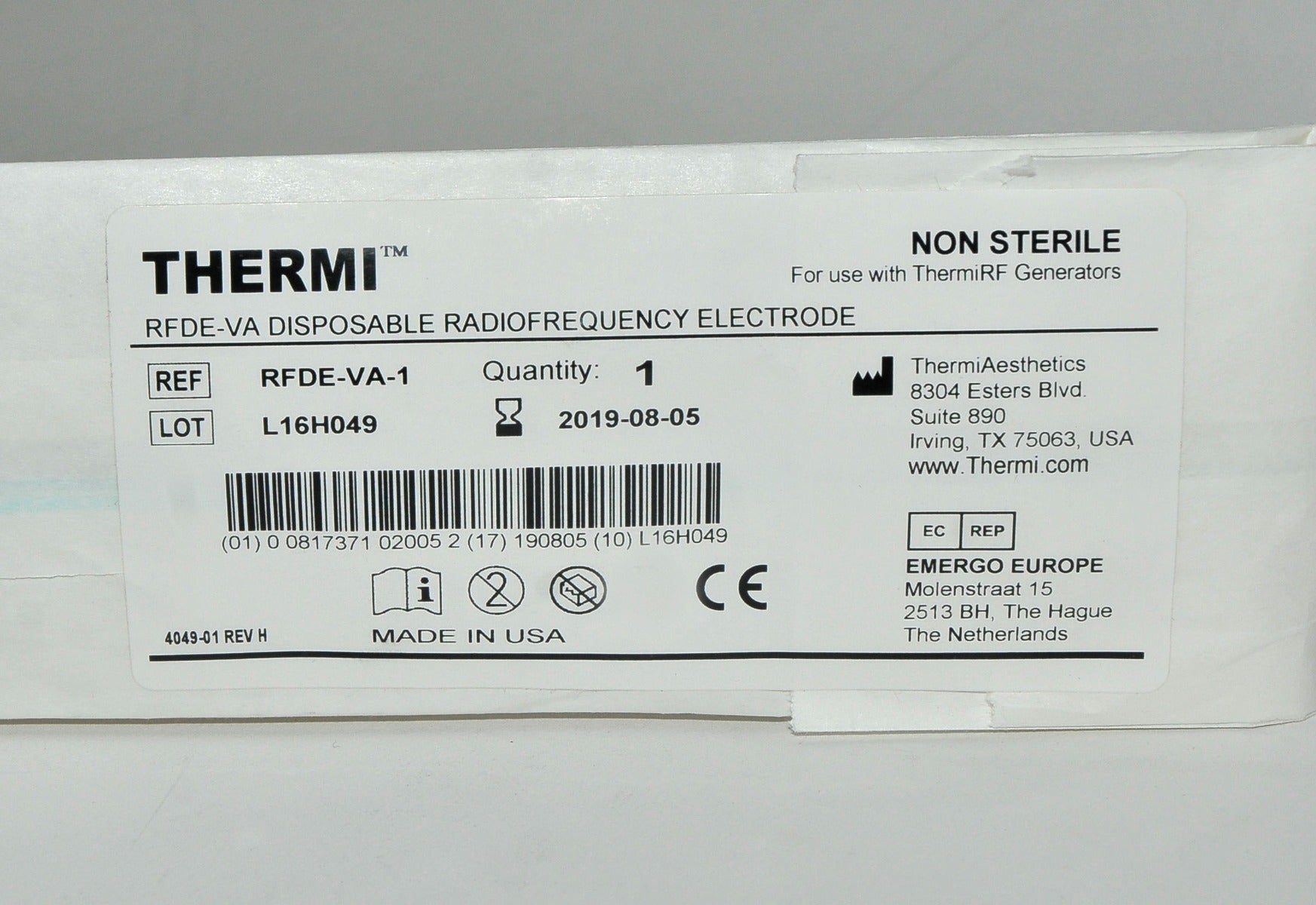 ThermiRF Thermi RFDE-VA-1 Disposable RadioFrequency RF Electrode ThermiVa Probe