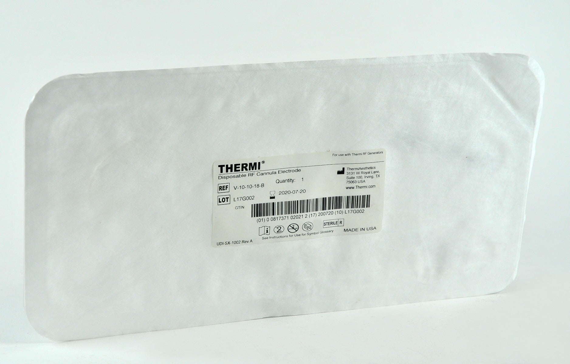 ThermiAesthetics Thermi RF Disposable RadioFrequency Electrode V-10-10-18-B 7/20