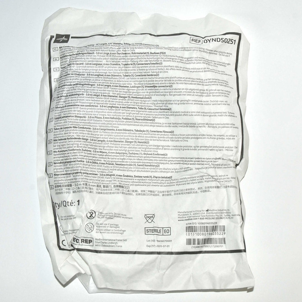 Medline Non Conductive Connecting Tubing Tube 1/4"ID x 10' DYND50251 Open Pkg