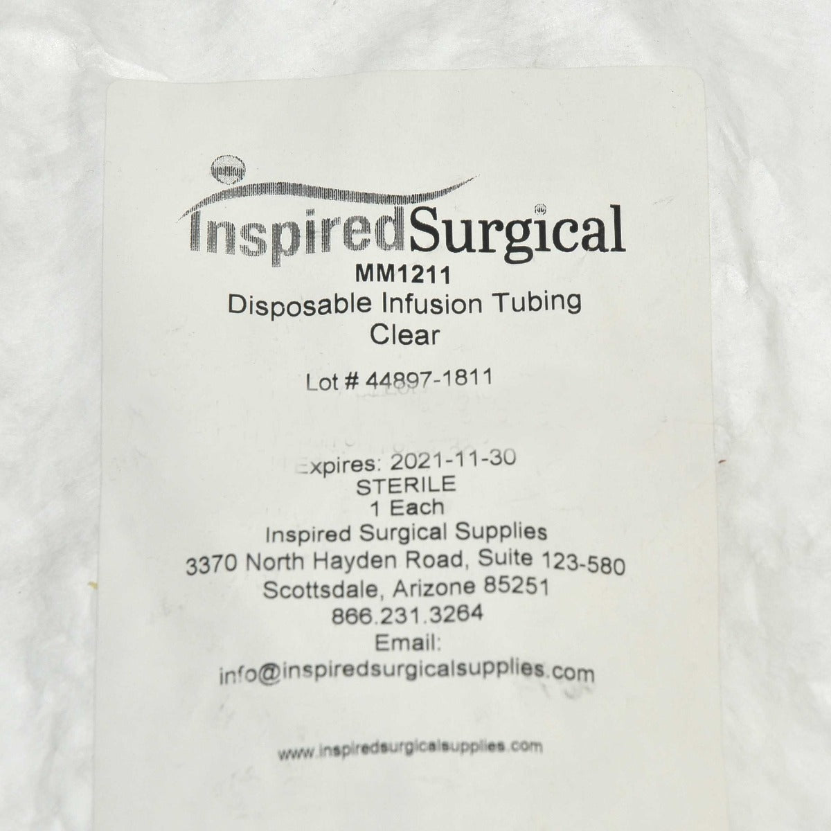 InspiredSurgical Infusion Clear Tubing MM1211 Inspired Surgical Exp 11/2021