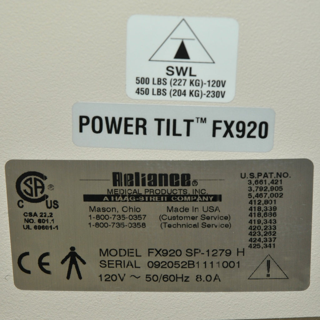 Reliance FX920 ENT Procedure Exam Opthalmology Chair FX 920 425 SP-1280 Cabinet