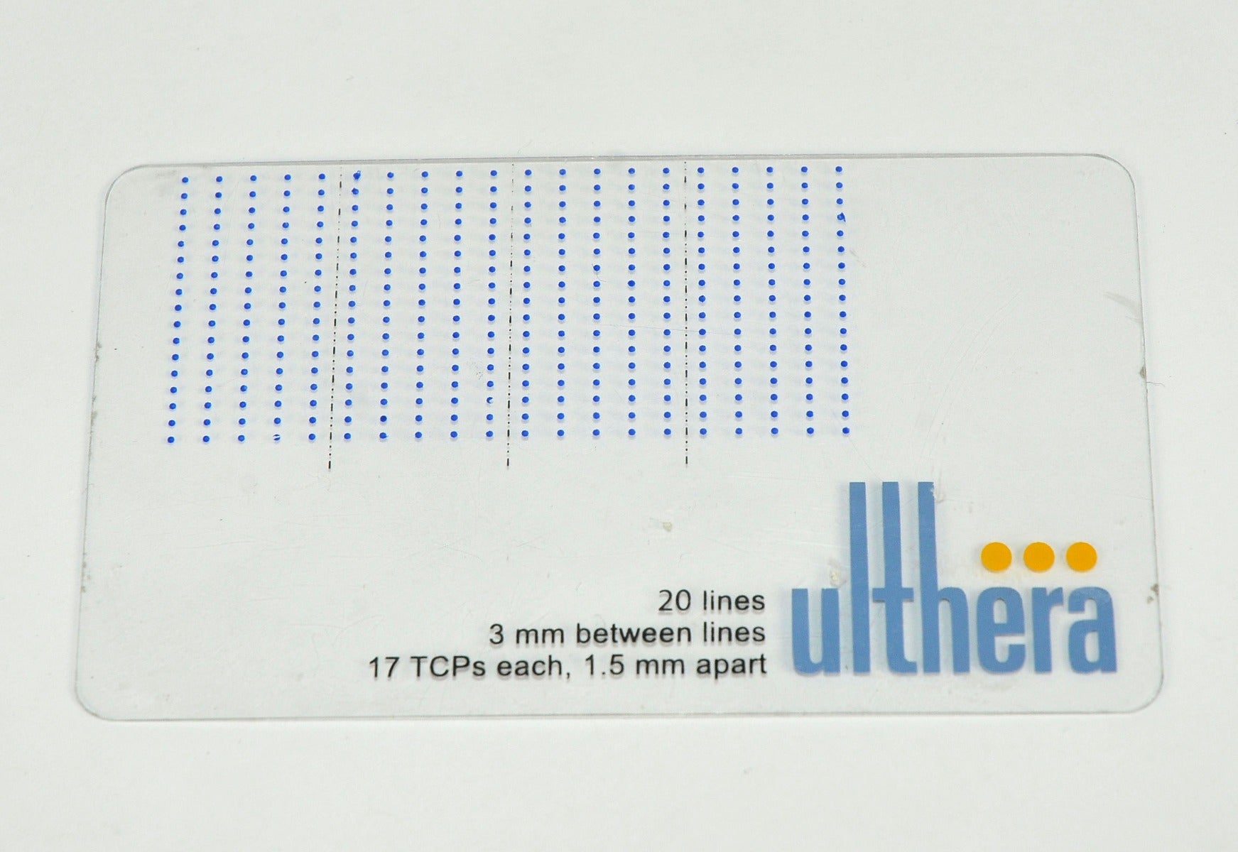 Ulthera Ultherapy Treatment Planning Card 20 Lines Clear Plastic Guide Stencil
