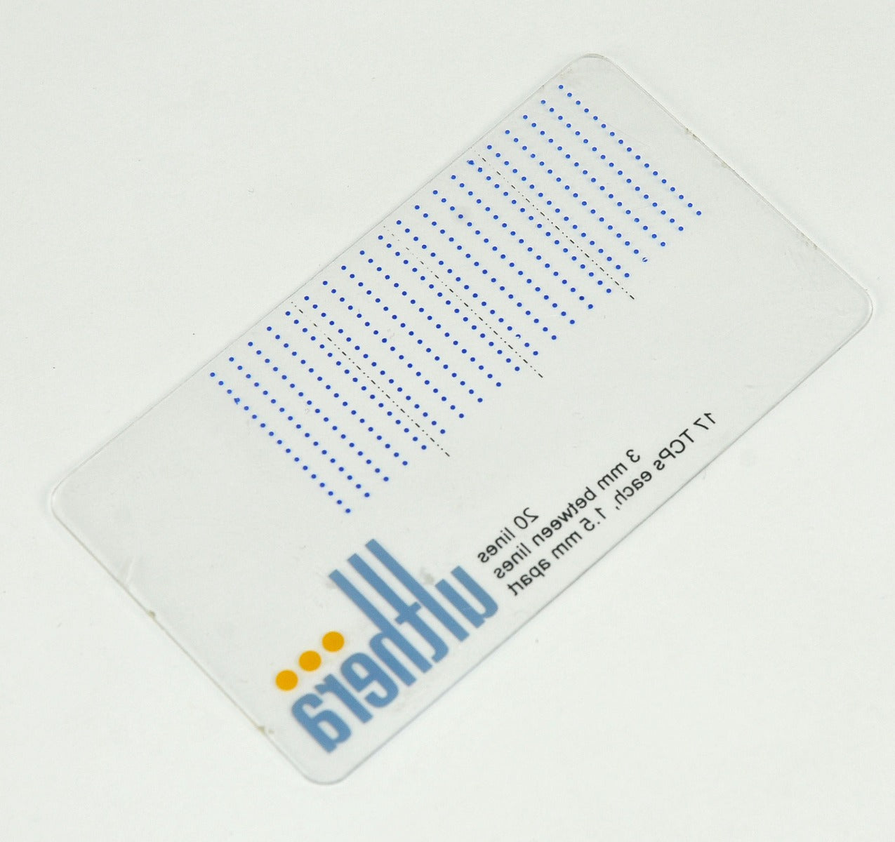 Ulthera Ultherapy Treatment Planning Card 20 Lines Clear Plastic Guide Stencil