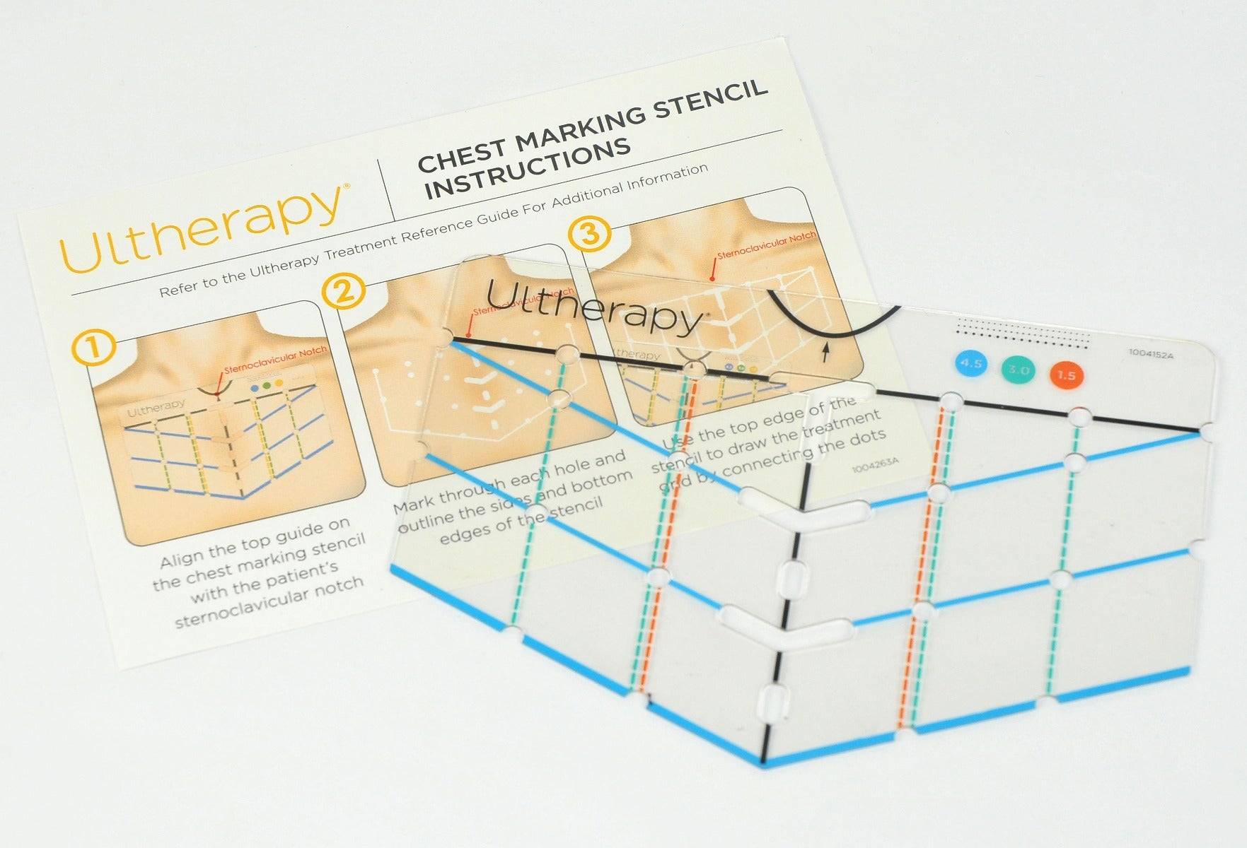 Ulthera Ultherapy Chest Treatment Marking Stencil 1004152A Clear Template Guide