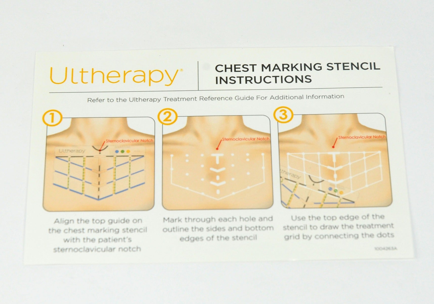 Ulthera Ultherapy Chest Treatment Marking Stencil 1004152A Clear Template Guide