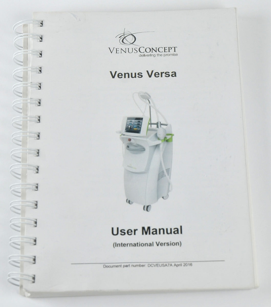 VenusConcept Venus Versa User Manual Clinical Guide Operator Instruction Book