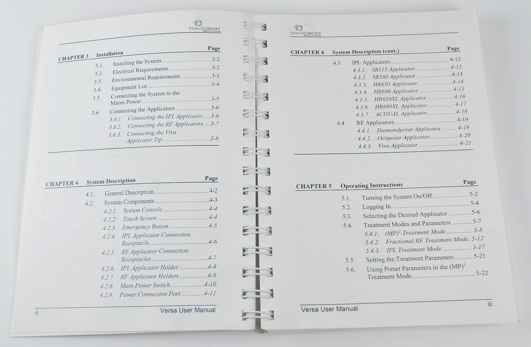 VenusConcept Venus Versa User Manual Clinical Guide Operator Instruction Book