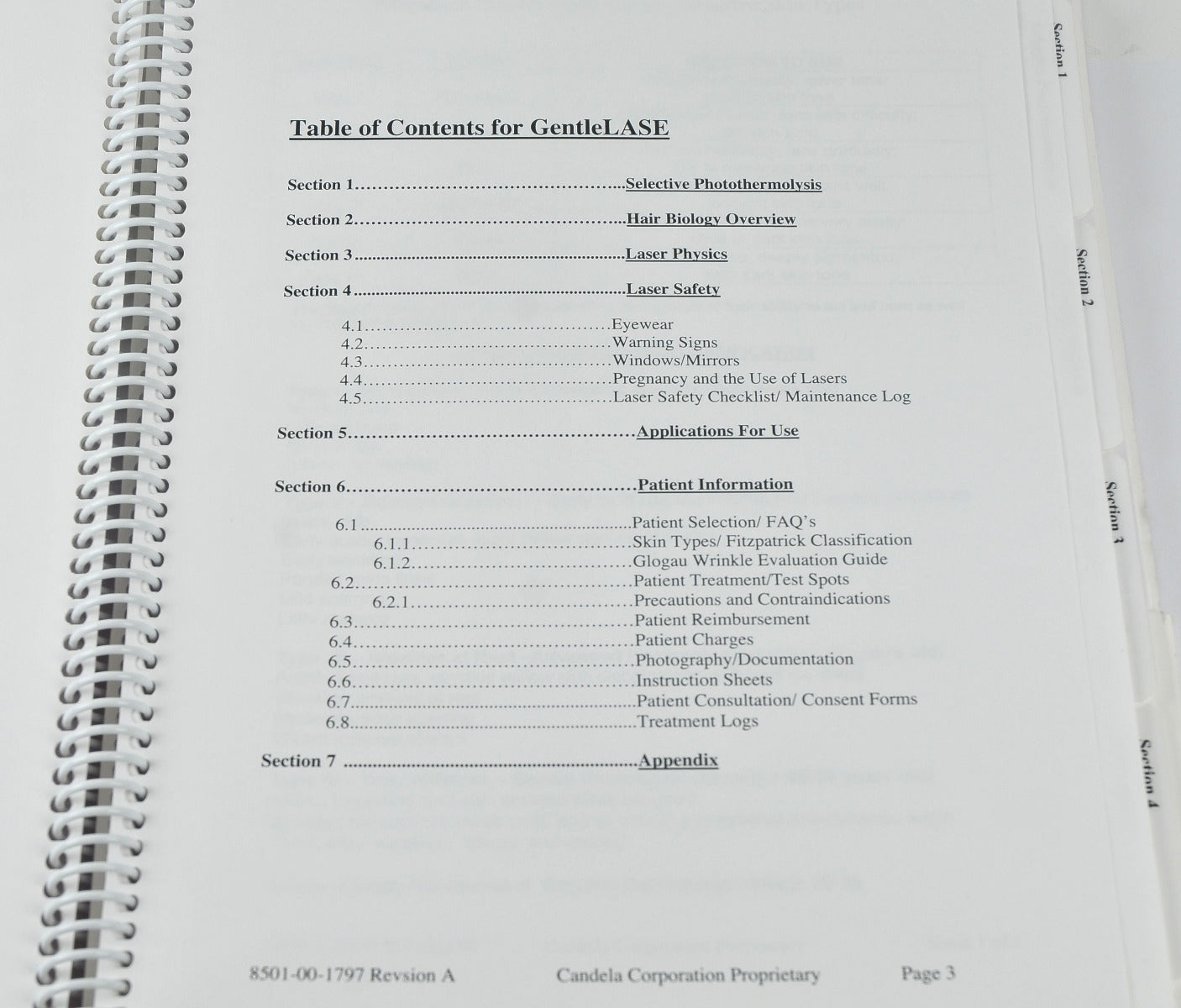 Candela Laser GentleLase In Service Manual Booklet Clinical Reference Guide
