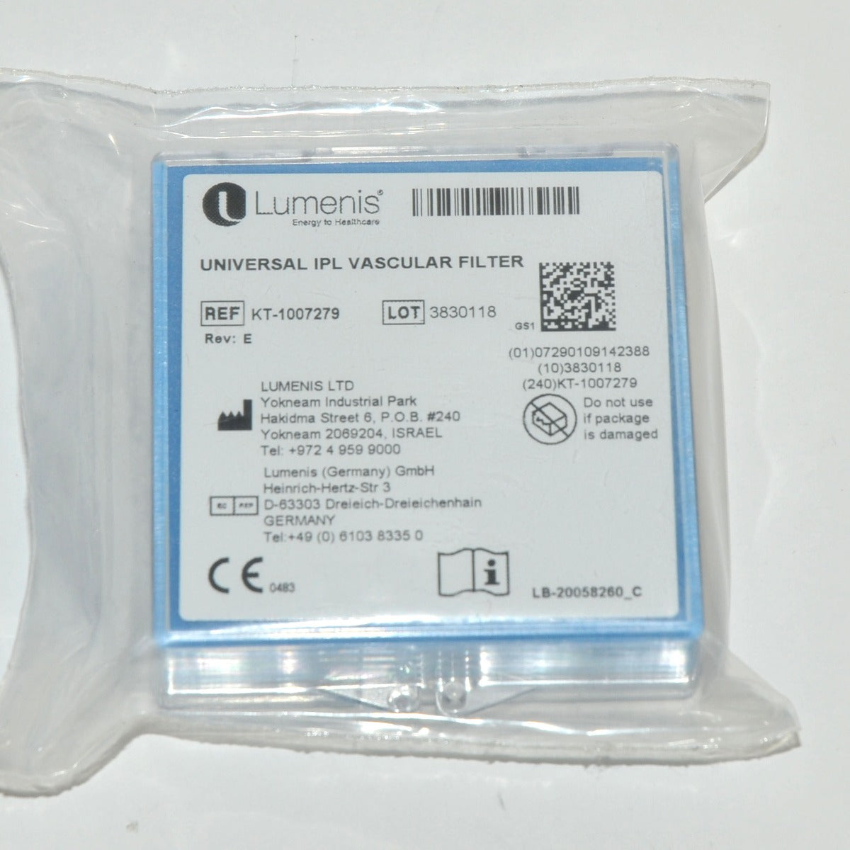 Lumenis Universal IPL Laser Vascular Expert Filter KT-1007279 NEW LumeOne M22
