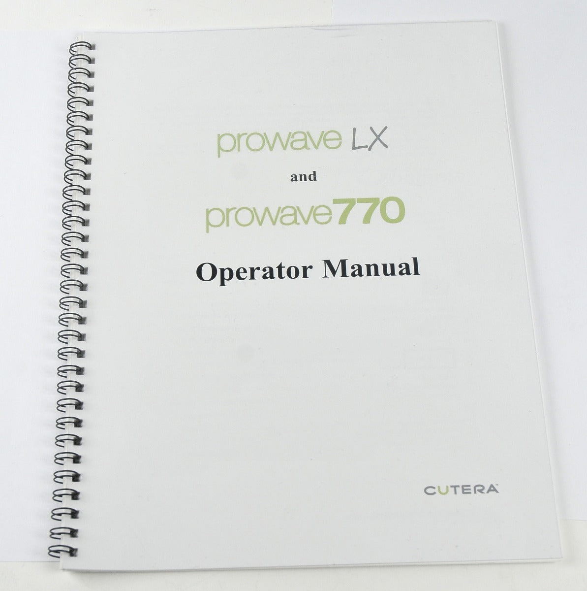 Cutera ProWave LX 770 Operator Manual User Guide Pro Wave Handpiece Reference