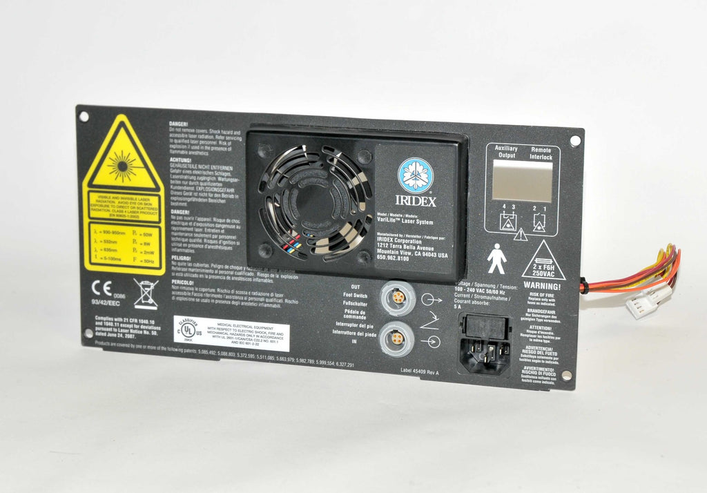 Iridex Varilite Laser Rear Back Panel Fan Cover Face Plate Panel PARTS AS IS