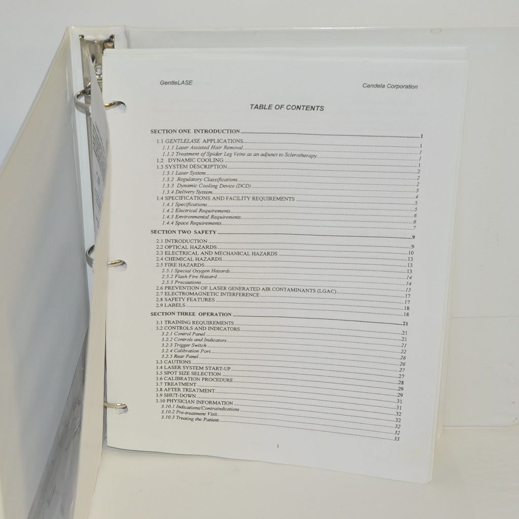 Candela Laser GentleLASE Gentle Lase Plus Operator's Manual Treatment Guidelines