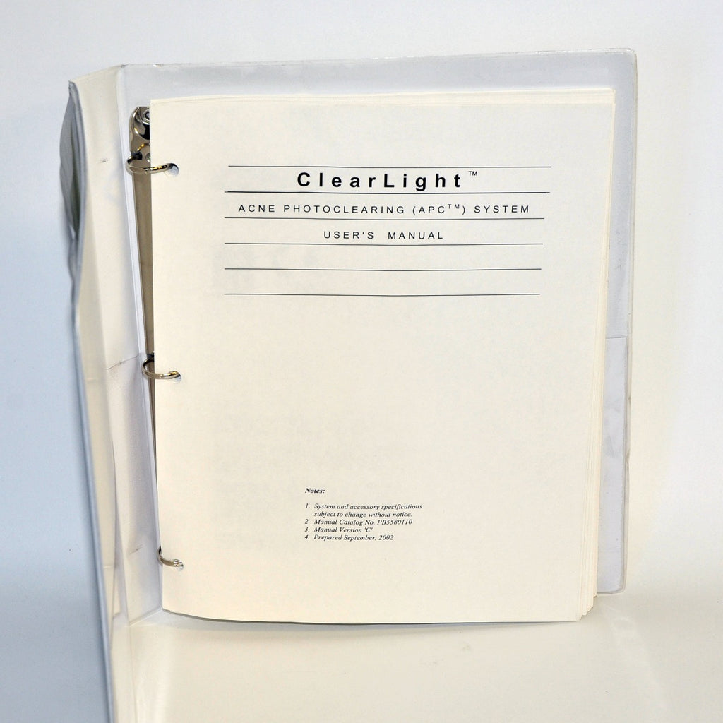 Lumenis Laser ClearLight Acne Photoclearing User's Manual Operator's Instruction