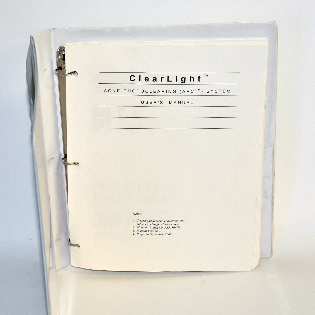 Lumenis Laser ClearLight Acne Photoclearing User's Manual Operator's Instruction