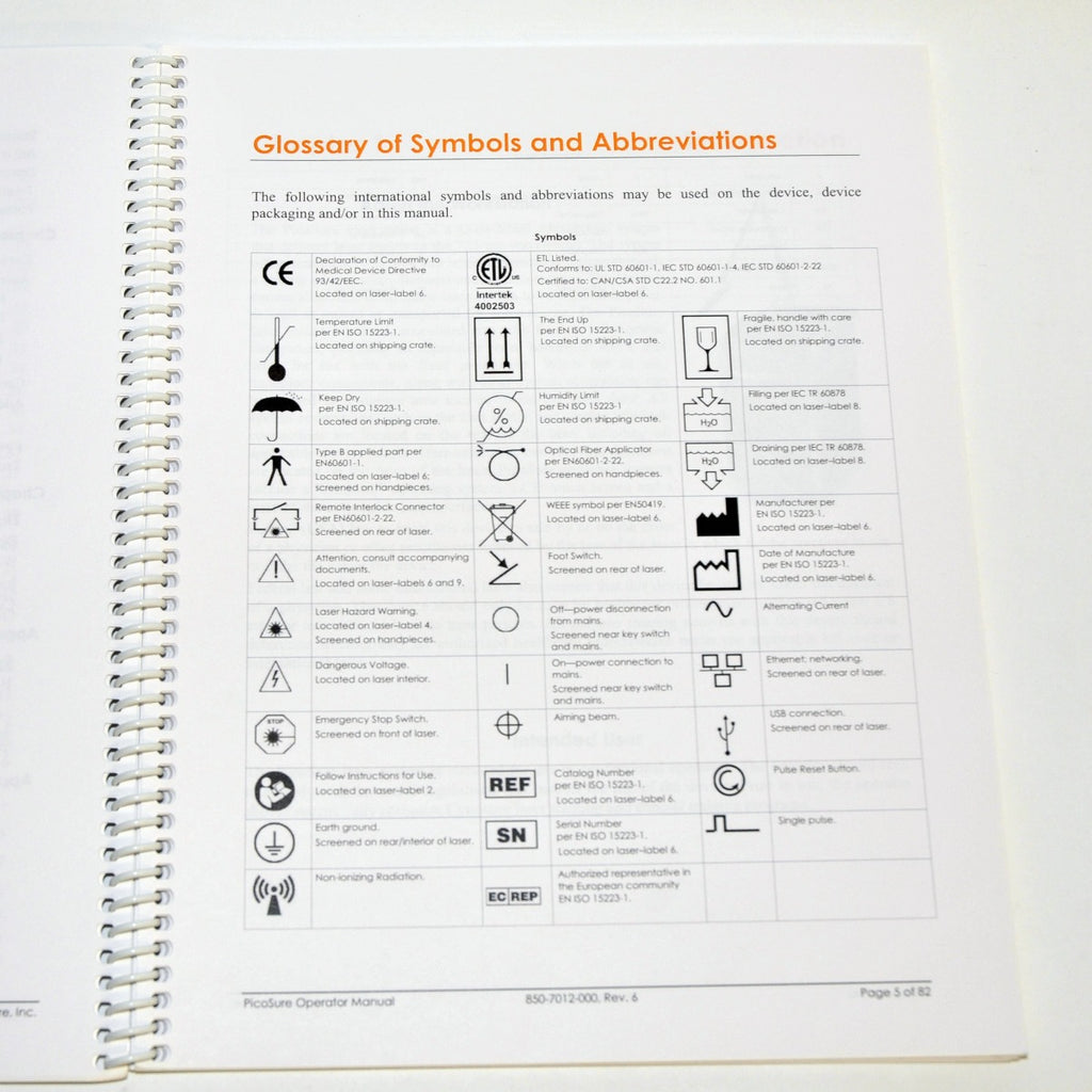 Cynosure PICOSURE Operator Manual Picosecond Workstation User Guide 850-7012-000