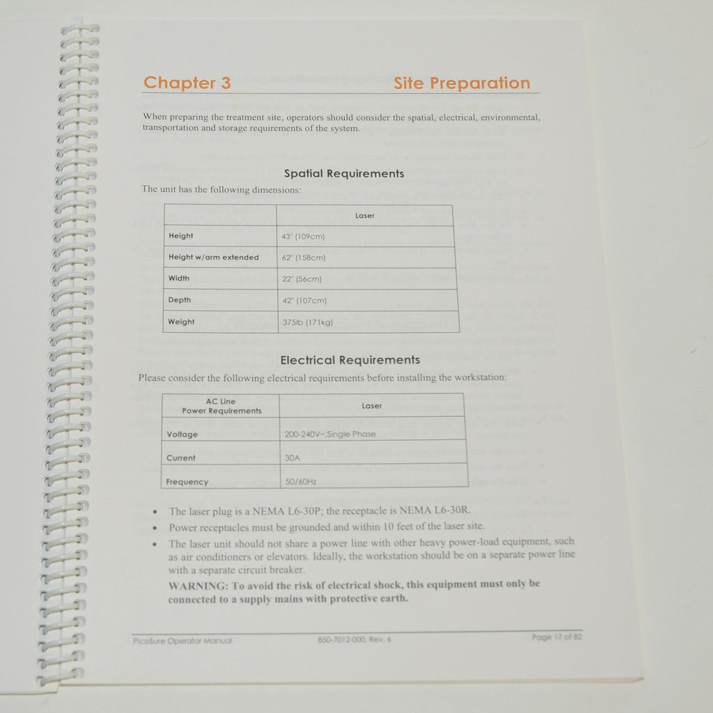 Cynosure PICOSURE Operator Manual Picosecond Workstation User Guide 850-7012-000