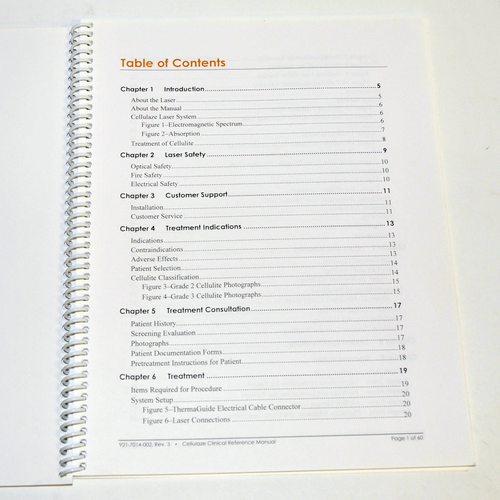 Cynosure Smartlipo Cellulaze Clinical Reference Manual User Guide 921-7014-002