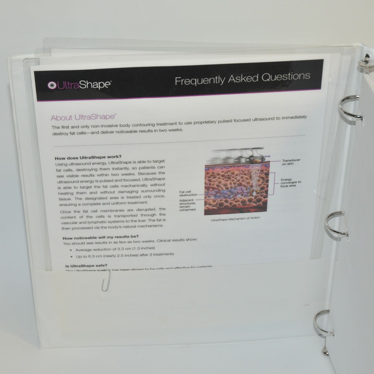 Syneron Candela Reveal UltraShape Operator User Manual Ultrasound Guide Book