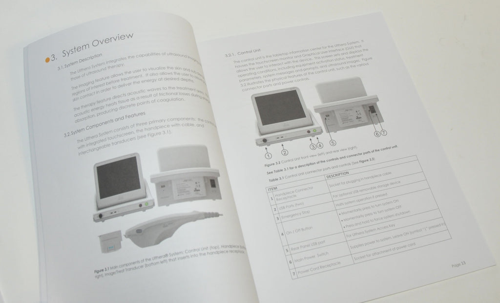 Ulthera Ultherapy System DeepSEE Handpiece Operator User Manual Use Instruction