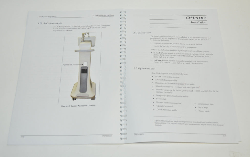 Syneron Candela CO2RE User Manual Fractional CO2 Resurfacing Operator User Guide