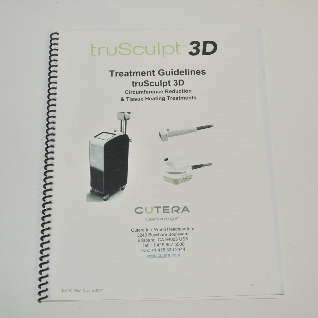 Cutera Lasers truSculpt 3D Treatment Guideline Operator Manual D1989 Instruction