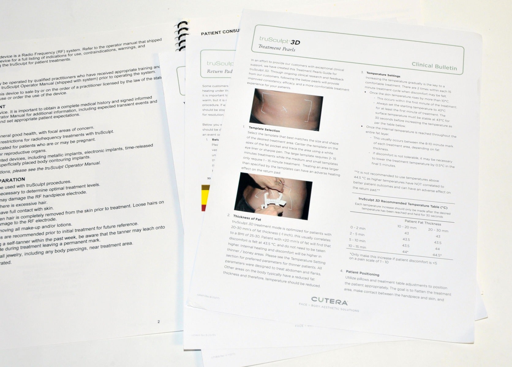 Cutera Lasers truSculpt 3D Treatment Guideline Operator Manual D1989 Instruction
