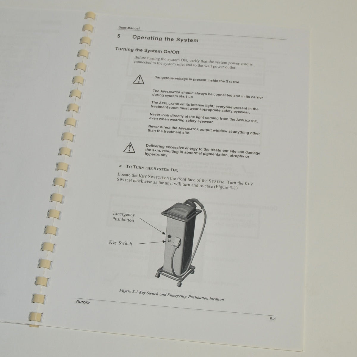 Syneron Candela AURORA SR User Manual Operator Guide Laser Handpiece Directions
