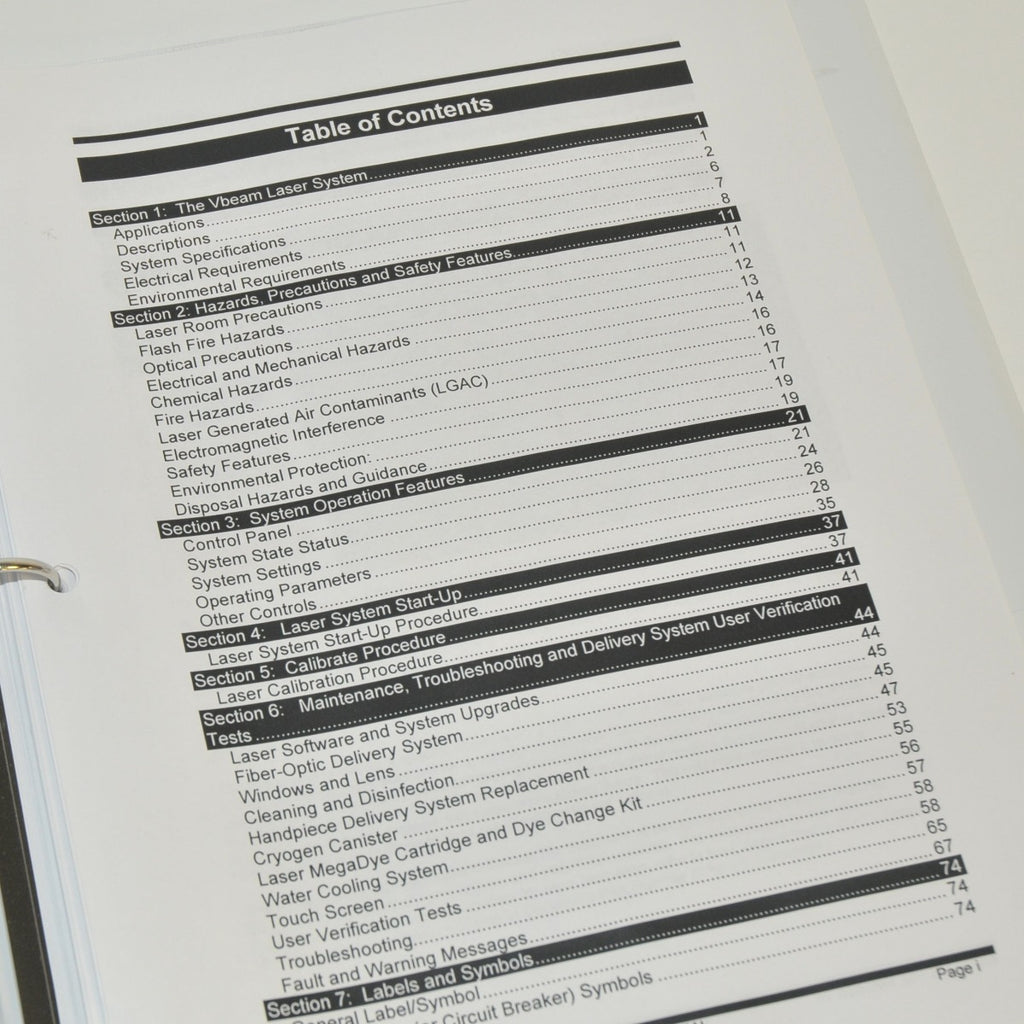 Candela VBeam Perfecta Platinum Aesthetic Operator User Manual 8501-00-1780
