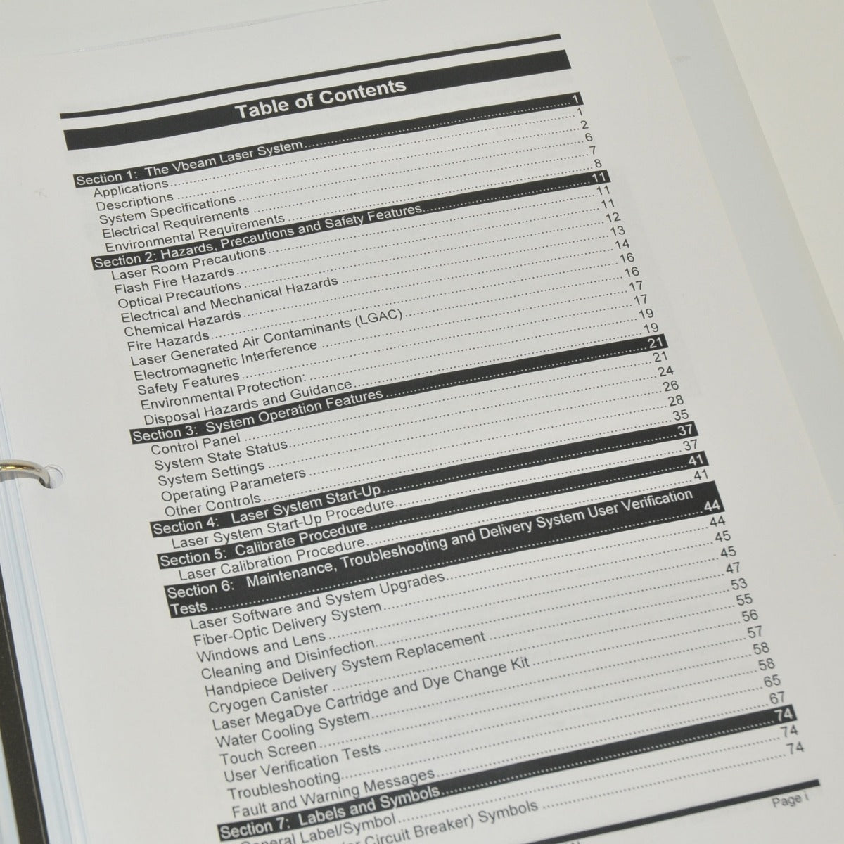 Candela VBeam Perfecta Platinum Aesthetic Operator User Manual 8501-00-1780