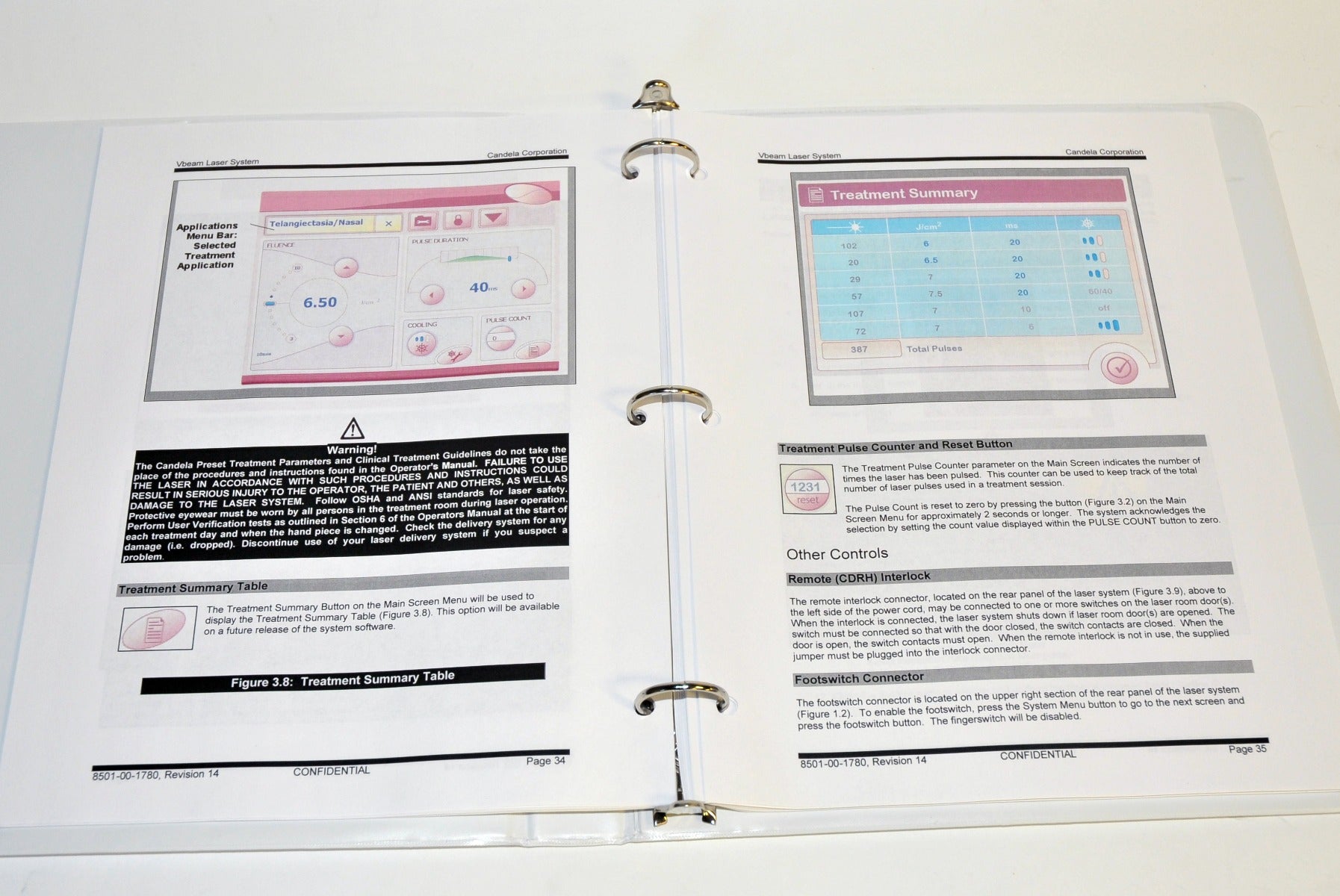 Candela VBeam Perfecta Platinum Aesthetic Operator User Manual 8501-00-1780