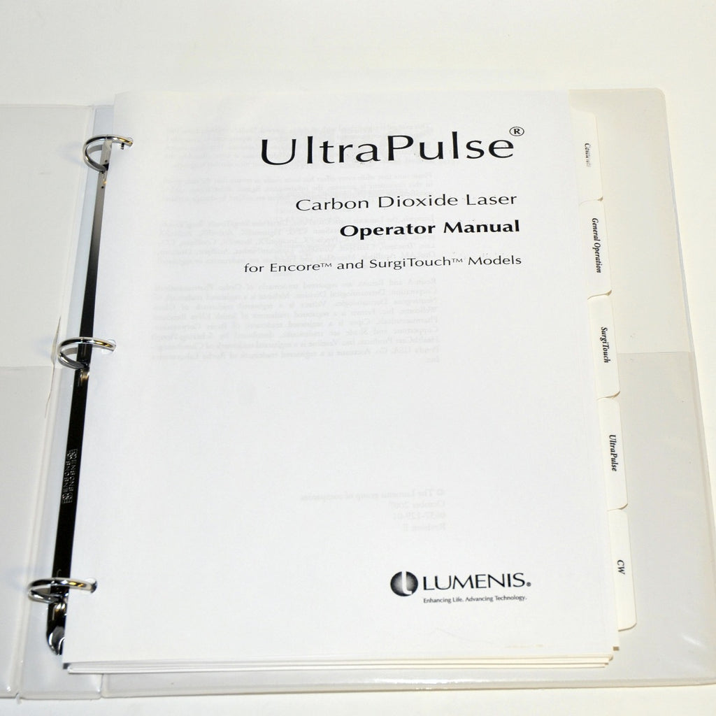 Lumenis Laser UltraPulse Carbon Dioxide OPERATOR User MANUAL Encore SurgiTouch